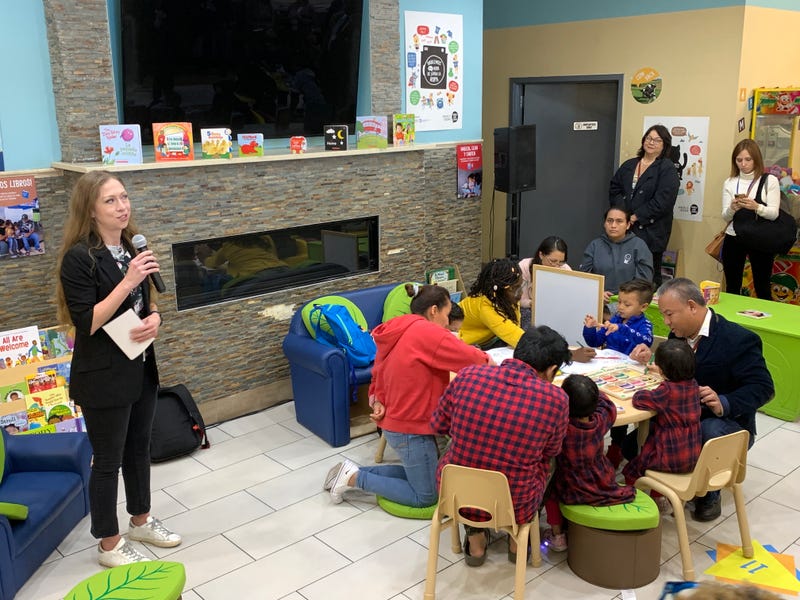 Chelsea Clinton checked out an early-learning initiative run out of a North Philadelphia laundromat.