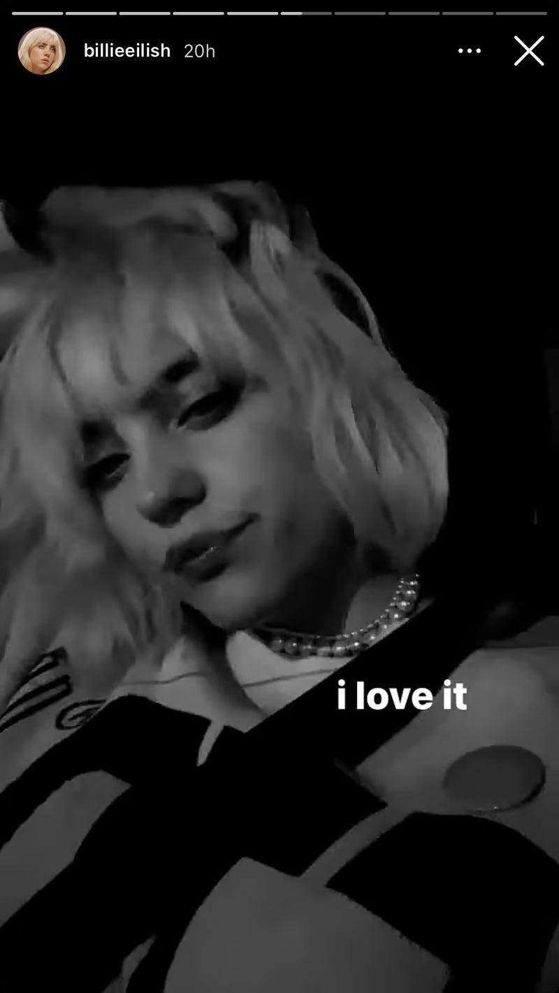 Billie Eilish IG story