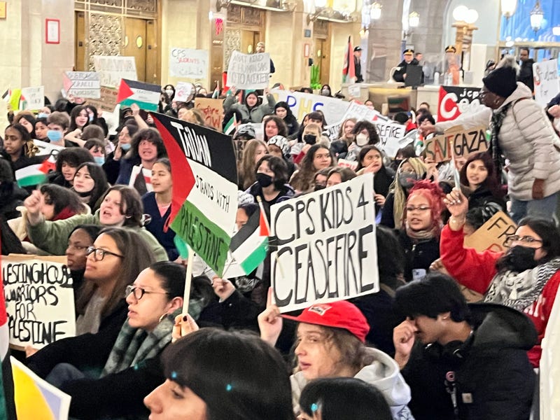 mob of students