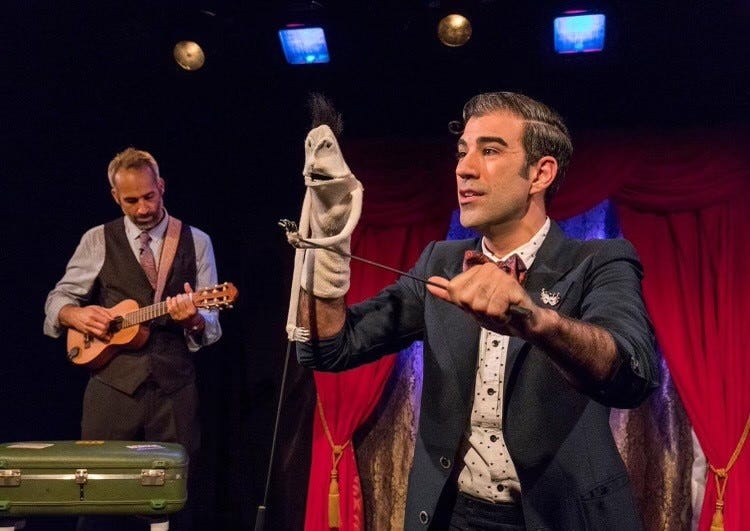 puppeteer performing at Chicago International Puppet Theater Festival.