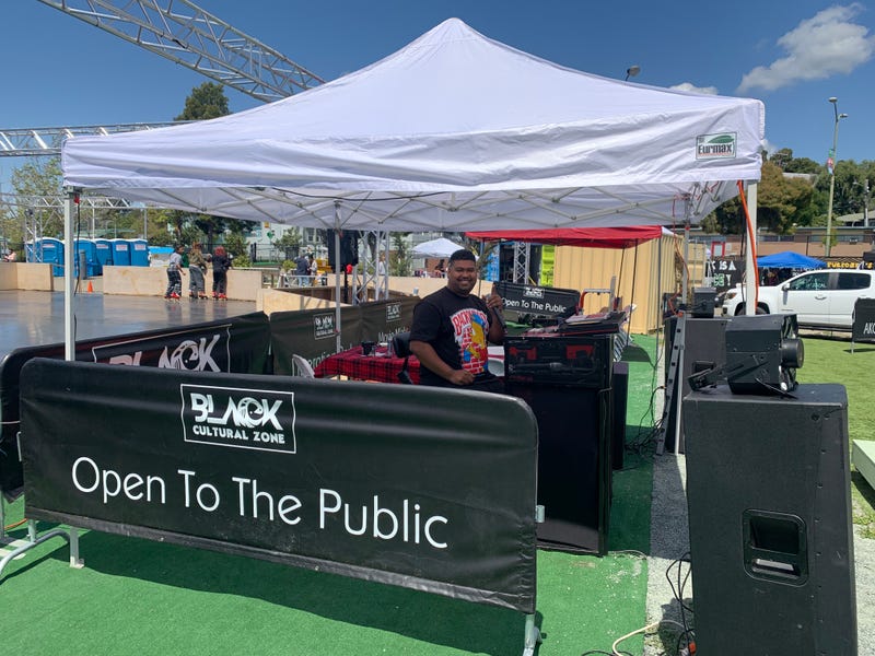 Live music and DJs performed at Liberation Park's 420 Festival.
