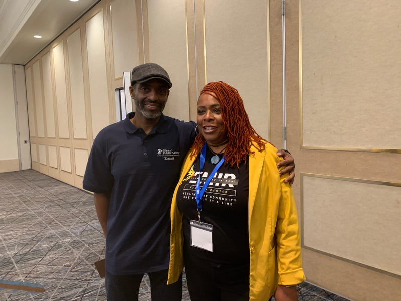 From left: Grantee compliance manager Kenneth Johnson, and Shantay Love with EMIR Healing Center