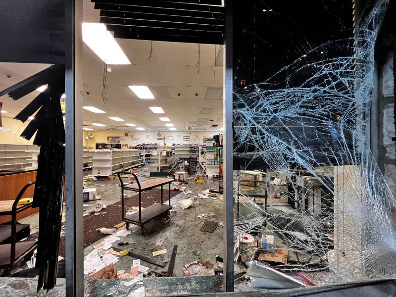 A Fine Wine & Good Spirits store in Olney was ransacked by looters.