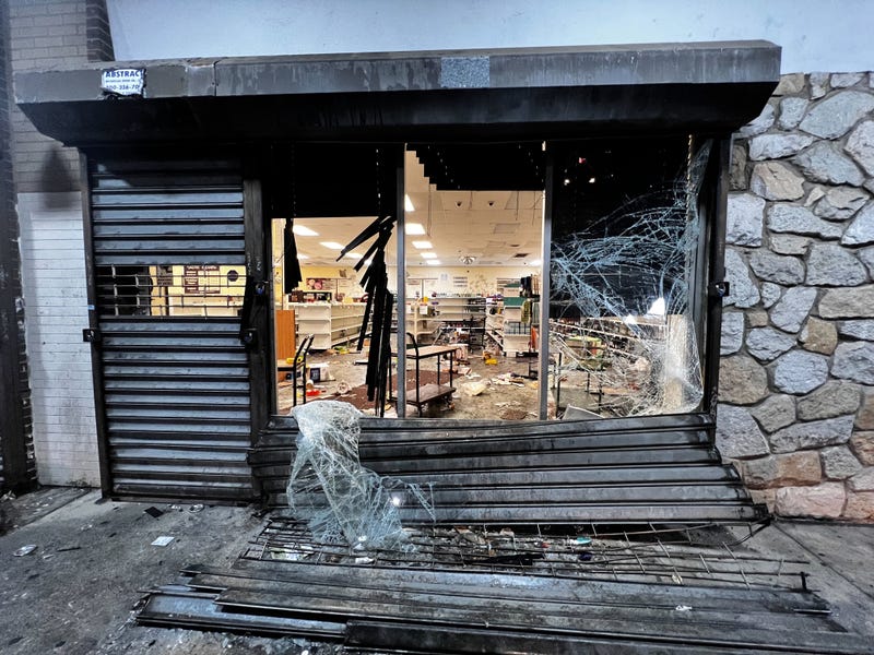 A Fine Wine & Good Spirits store in Olney was ransacked by looters.