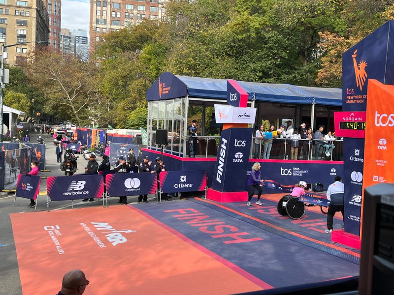 Catherine Debrunner wins the women's race in the professional wheelchair division.