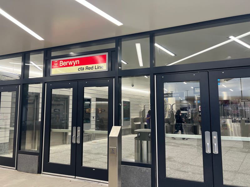 The exterior of the brand new Berwyn Red Line station in Uptown. It's one of four stations that opened Sunday.