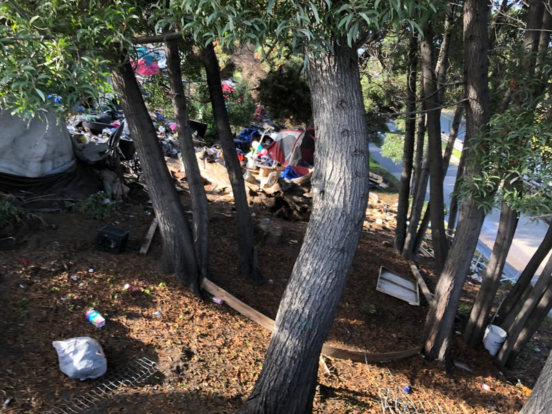 Homeless encampments along the Eastshore Freeway.