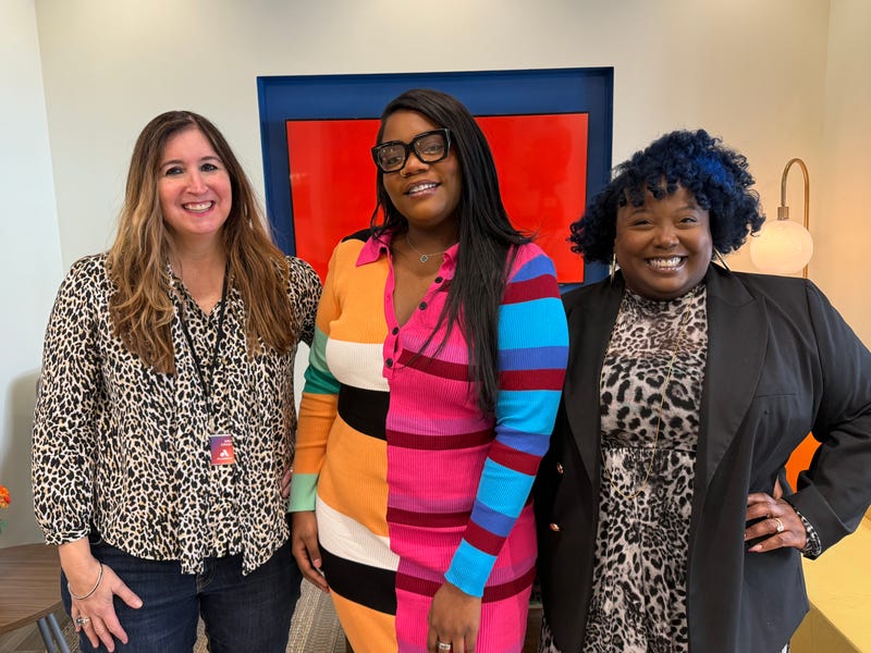 Gina Crash with Candace Allmond, Deputy Director & Kristina Harlee, Communications & Marketing Manager, Art With a Heart 