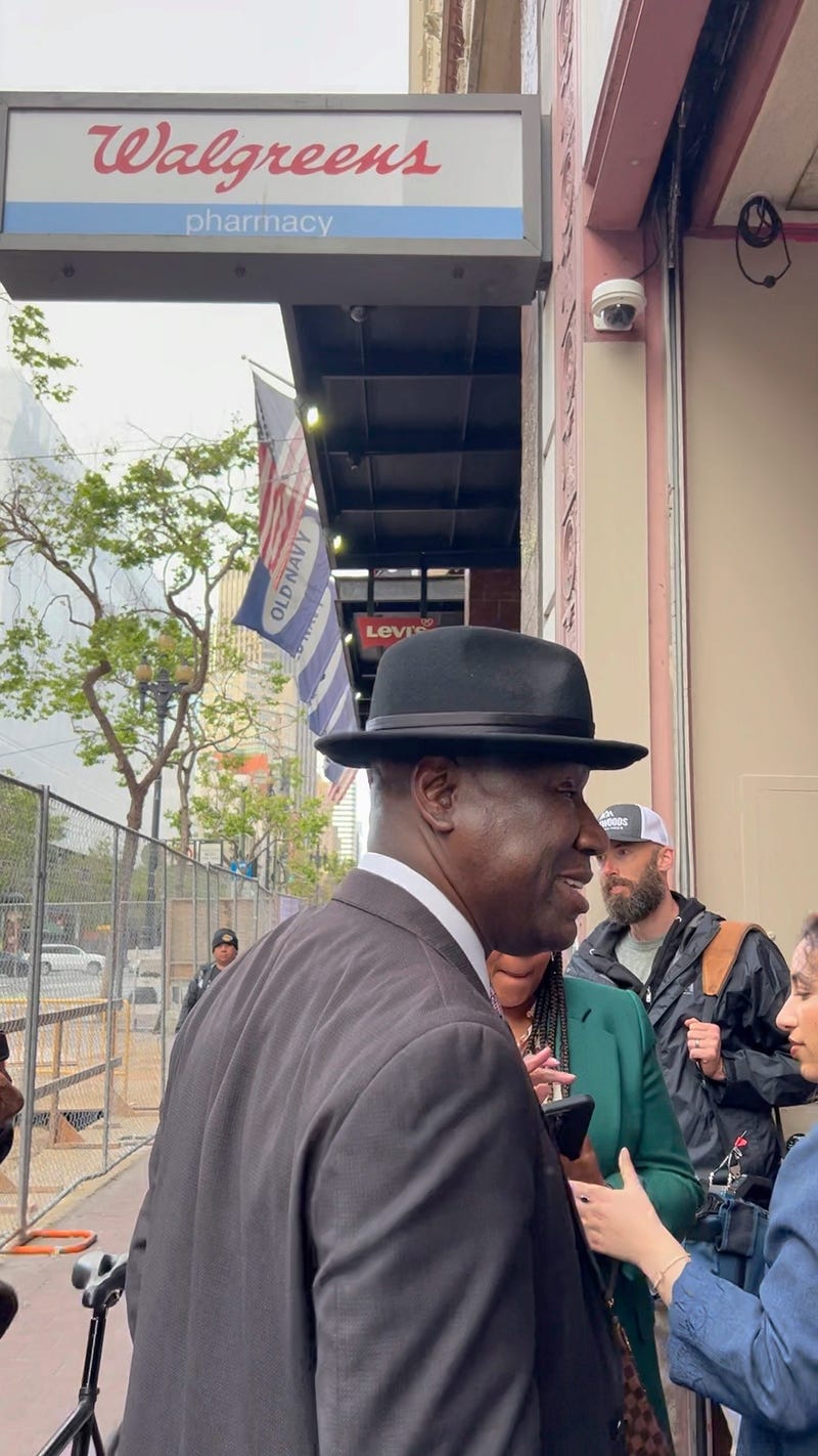 Crump addressed the public outside of the Walgreens on Market Street, where the shooting occurred.