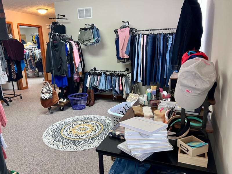 The teen girls space at Equipping the Called Foster and Crisis Closet in Collinsville, IL is styled like a retail boutique to make foster children feel special.