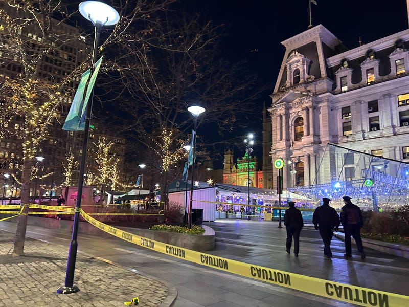 Aftermath of a shooting at 15th and Market streets in Center City