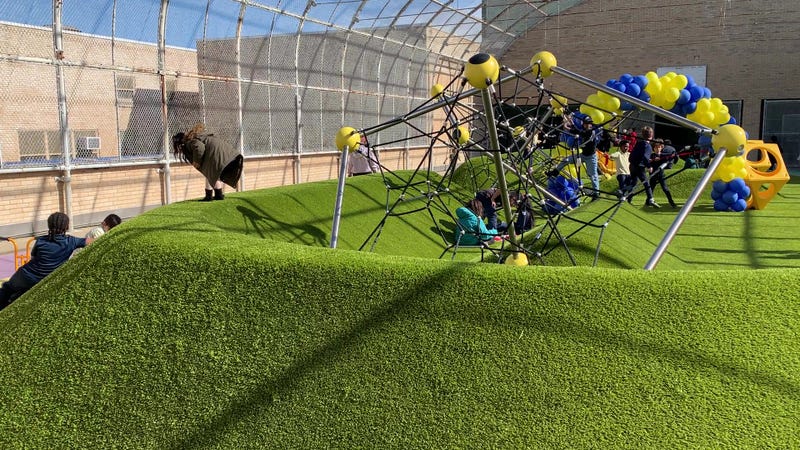 The playground on the rooftop of Childs Elementary School in South Philadelphia.