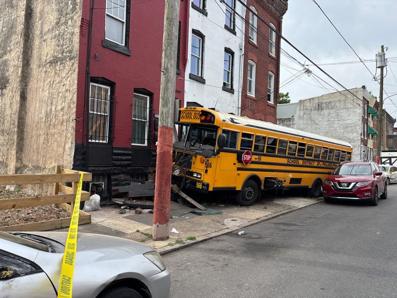 School bus crashes into North Philly row homes