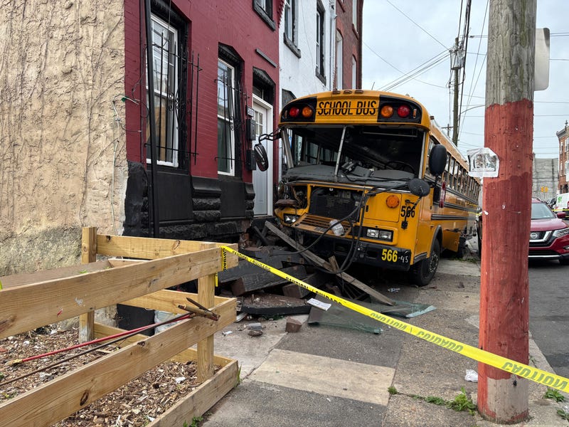 School bus crashes into North Philly row homes