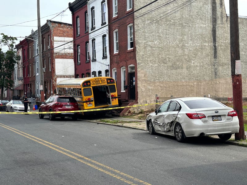 School bus crashes into North Philly row homes
