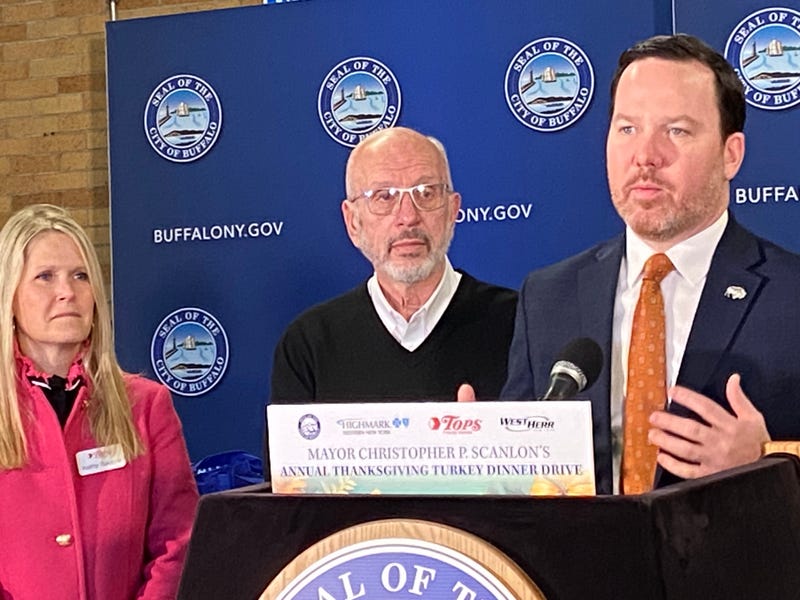 Some 300 Buffalo families received donated turkey dinners.