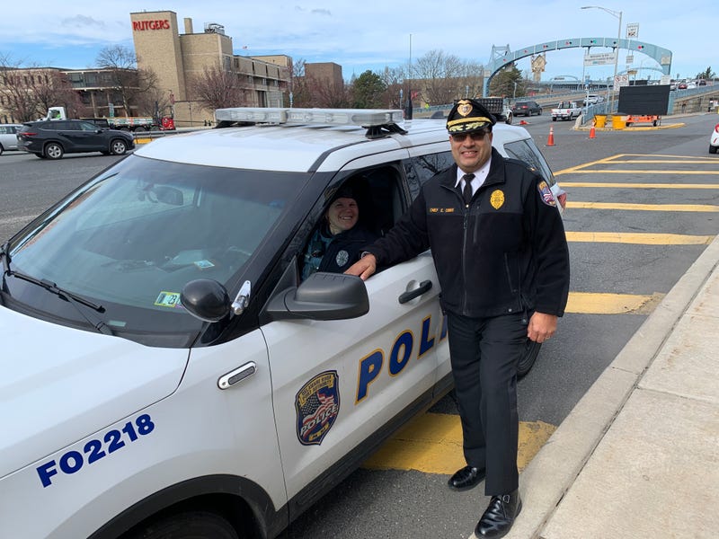 DRPA Police Chief Edward Cobbs (right) with Officer Tara Marchetti