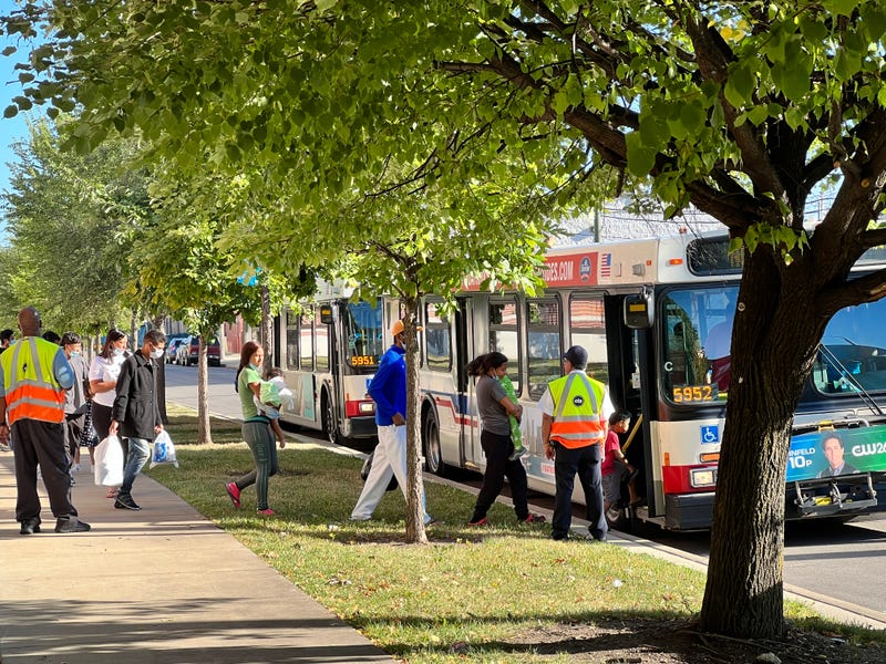 Migrants hop onto CTA buses