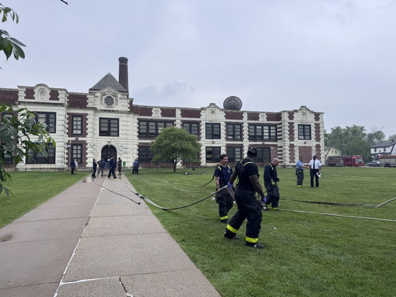 Firefighters on the scene at Nolan Elementary on Thursday.