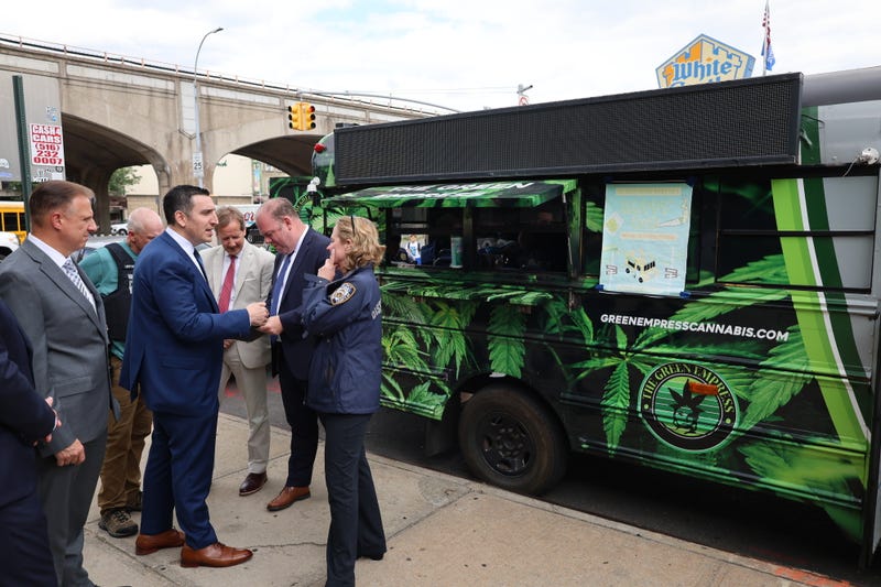 The Queens District Attorney's Office seized a converted school bus that was operating as a cannabis dispensary in Sunnyside, Queens, prosecutors announced on Friday.