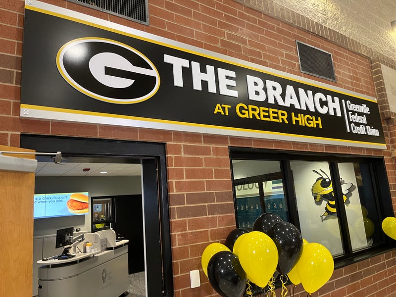 Entrance of the Greenville Federal Credit Union Greer High School branch