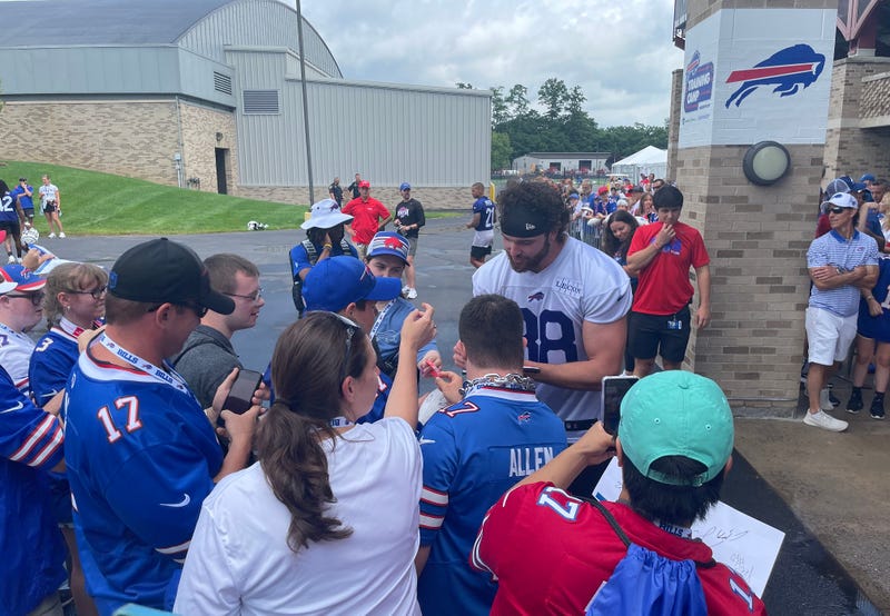 Bills players with Special Olympic athletes