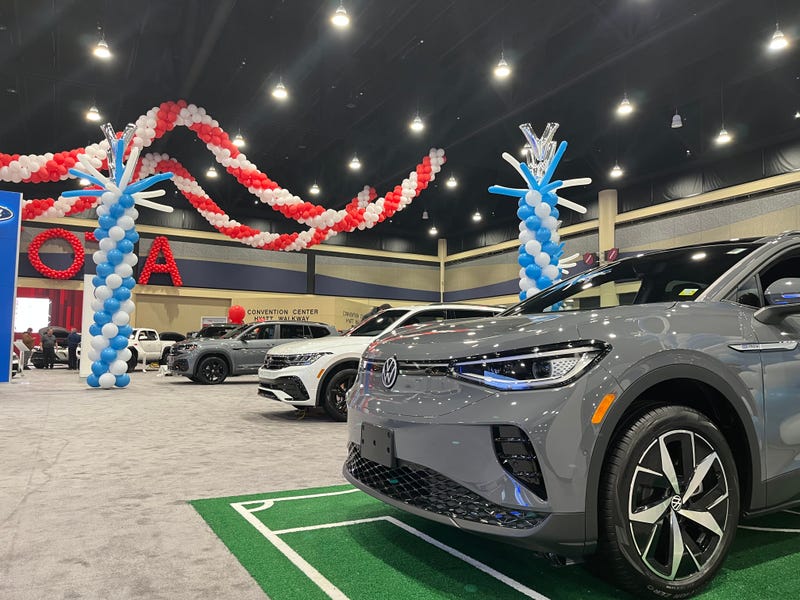 BUFFALO, N.Y. - Hundreds of new cars are parked inside the Buffalo Niagara Convention Center. (02/01/2023)