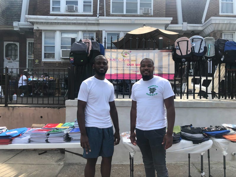 Raheem Bell and Jeffrey Batchler planned a back-to-school giveaway block party for their community on Aug. 27, 2022, hoping to keep kids away from street violence.