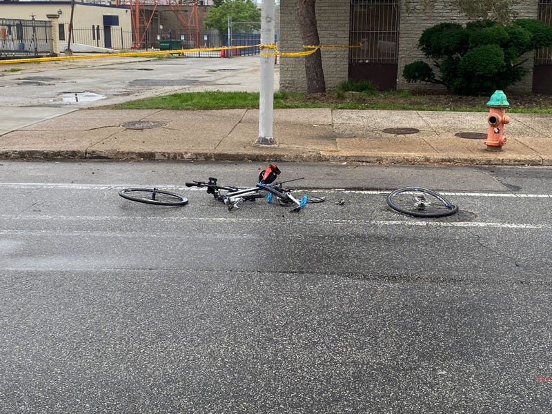 Bike struck by Philadelphia police vehicle