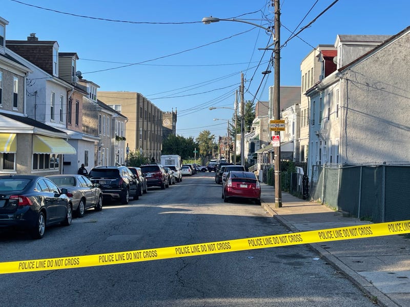 Police tracked down the suspect in Mount Airy (scene pictured above) shortly after the Lawncrest shooting. Officers shot the suspect and he was taken to the hospital.