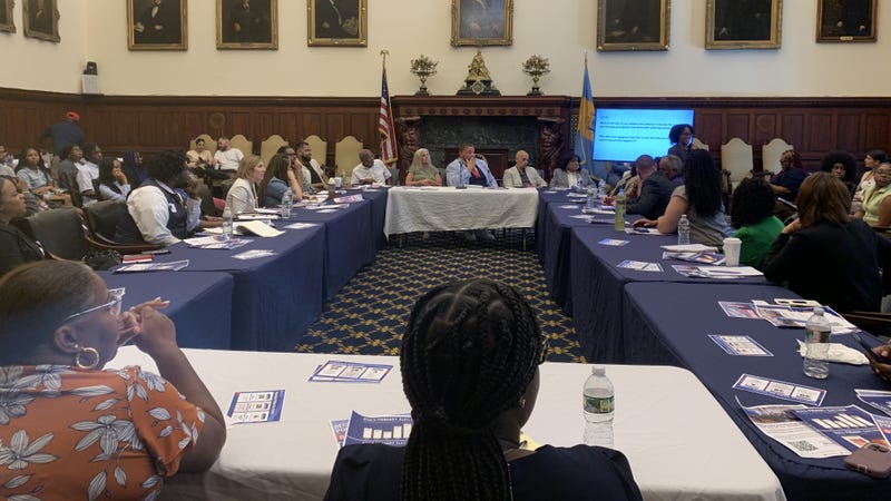 Roundtable discussion on voter registration at Philadelphia City Hall