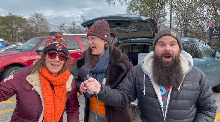 Cort plays a game of Bear It All with Bears fans!