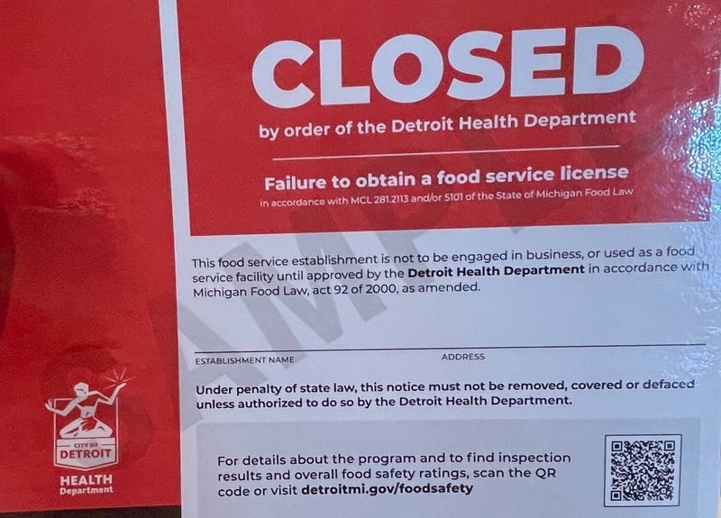 closed placard