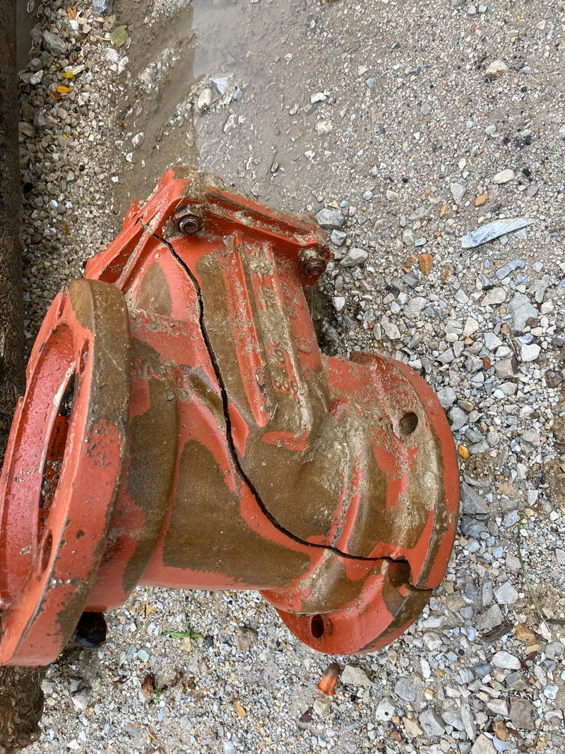 City of Batavia spokesman Griffin Price said there was a lightning strike Sunday night at the intersection of Bond and Beach, and that it is believed to have somehow cracked a portion of a fire hydrant, causing a leak.