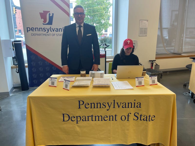 Pennsylvania Secretary of the Commonwealth Al Schmidt at the South Philadelphia Library on Monday, Oct. 16.