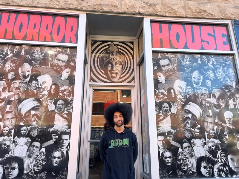 Moses Gibson stands in front of the Horror House, which he opened in 2022 in Avondale with his brother Vinny Malave.