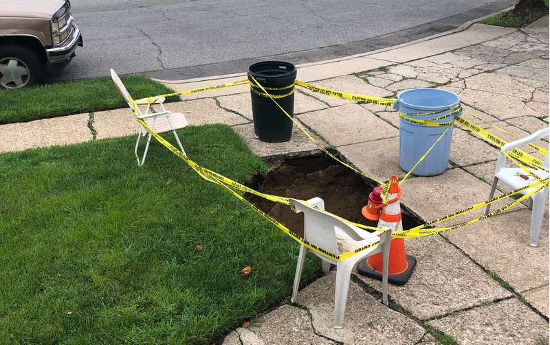 8-foot sinkhole