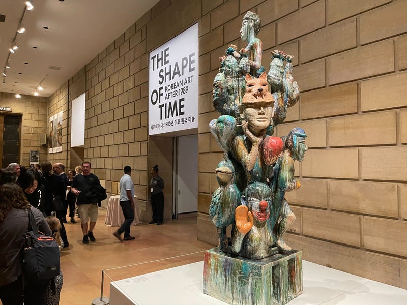 A sculpture on display at the Art Museum's Shape of Time exhibit