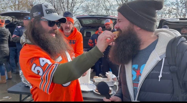 Cort shares a hot dog