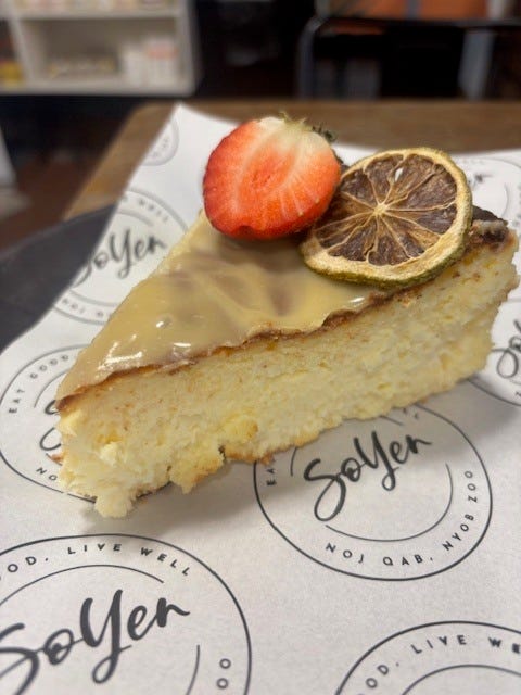 The So Yen cheesecake - eagerly devoured by Laura Oakes.