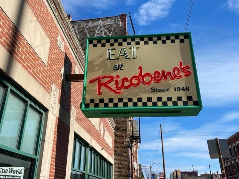The sign outside of Ricobene's in Chicago's Bridgeport neighborhood.