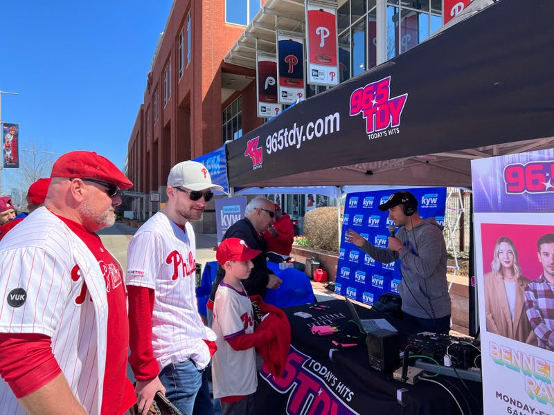 Bennett broadcasting live at Citizens Bank Park with TDY listeners