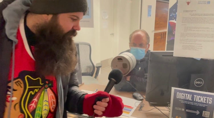 Cort talks to Mike at the United Center