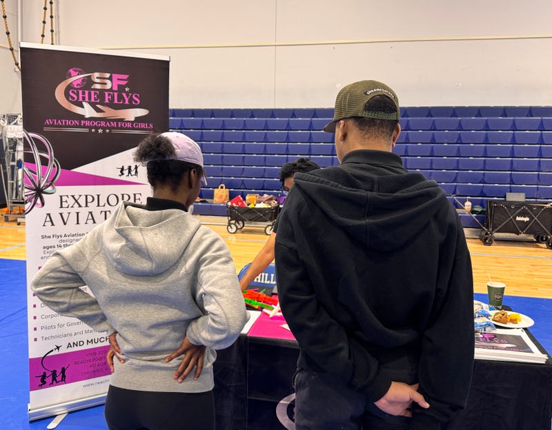 Students heard about aviation industry careers at an event at Phillips HS
