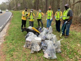 Audacy Atlanta helped remove tires and other trash from areas near the Hooch.  