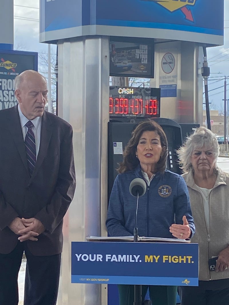 Rising gas prices are hurting the New York economy, says Gov. Hochul.