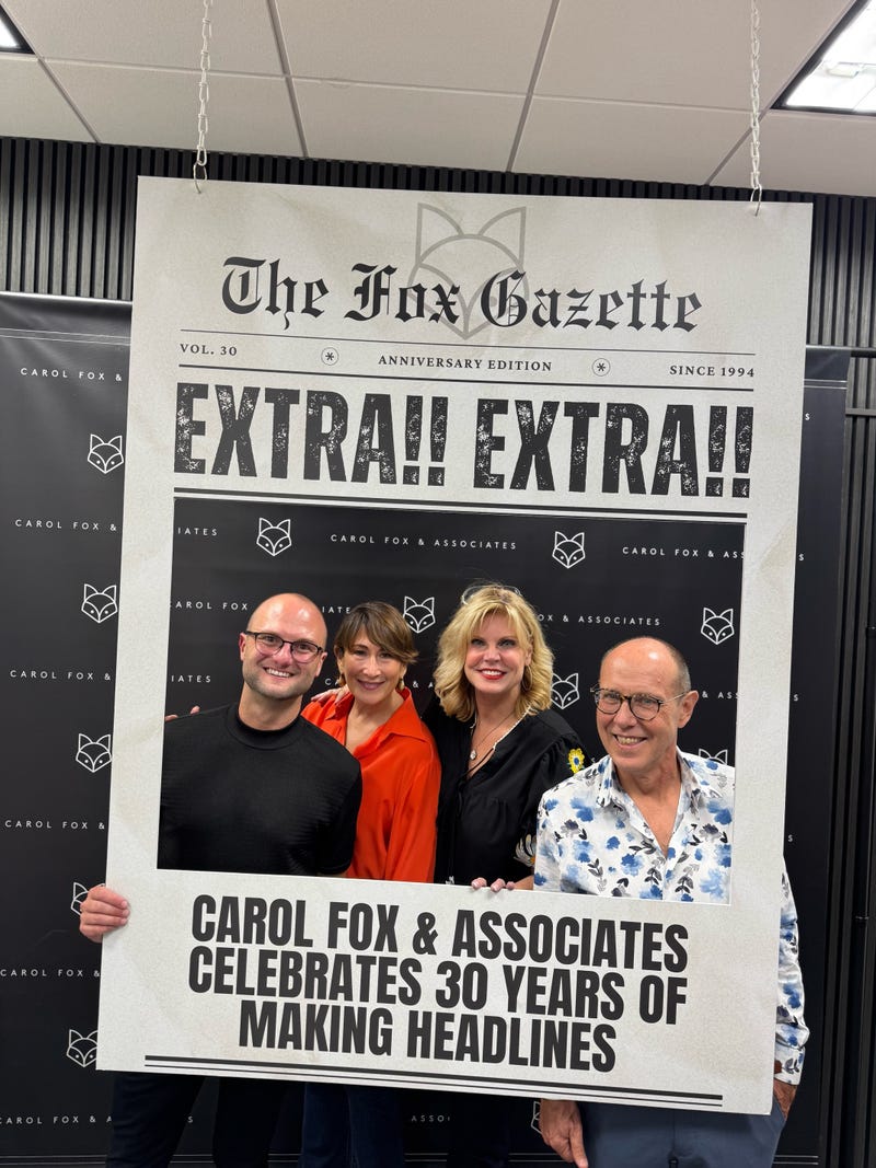 Matthew Bryant, Carol Fox, Lisa Fielding, Nick Harkin celebrating 30 years of CF&A