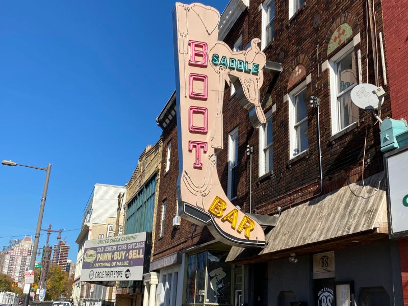 Boot & Saddle at the corner of Broad and Ellsworth streets