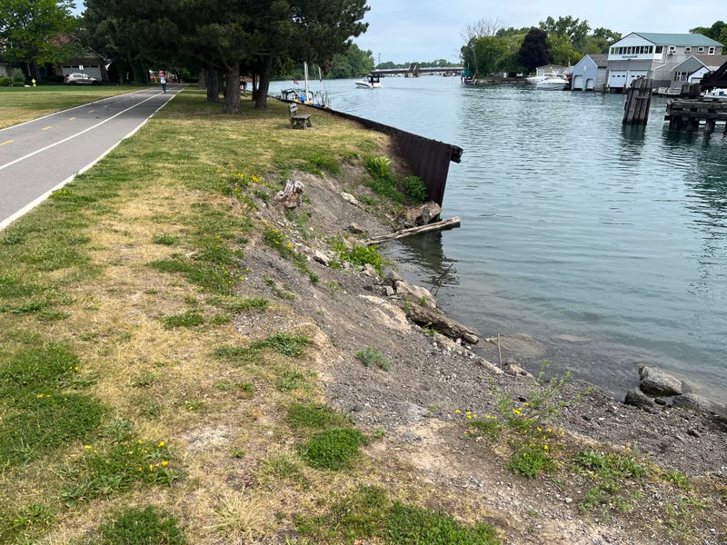 An erosion problem near the Shoreline Trail in Tonawanda, N.Y. that will be addressed as part of the $136K funding.  (6/15/2023)