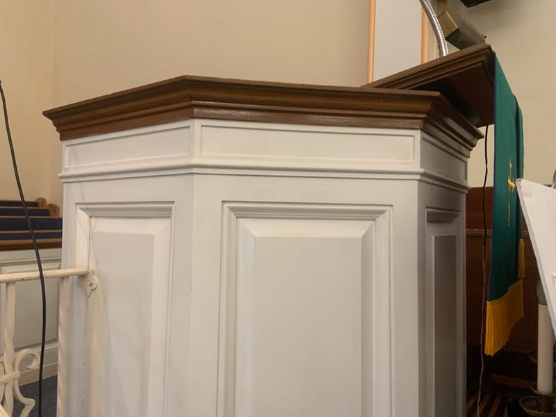 The pulpit at Calvary Baptist Church in Chester, where Dr. Martin Luther King, Jr. preached while attending Crozer Theological Seminary from 1948-51.